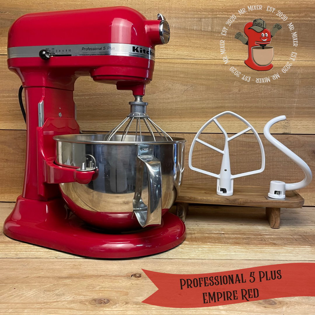 Mr. Mixer Upgraded KitchenAid Professional 5 Plus (KV25G0XER) 6 Quart Empire Red With Coated Attachments #519