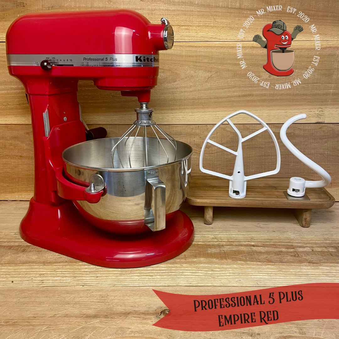 Mr. Mixer Upgraded KitchenAid Professional 5 Plus (KV25G0XER) 5 Quart Empire Red With Coated Attachments #600