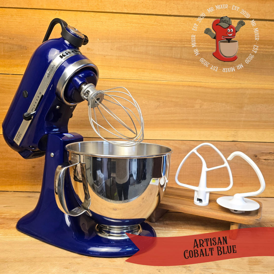 Mr. Mixer Upgraded KitchenAid Artisan (KSM150PSBU) 5 Quart Cobalt Blue With Coated Attachments #437