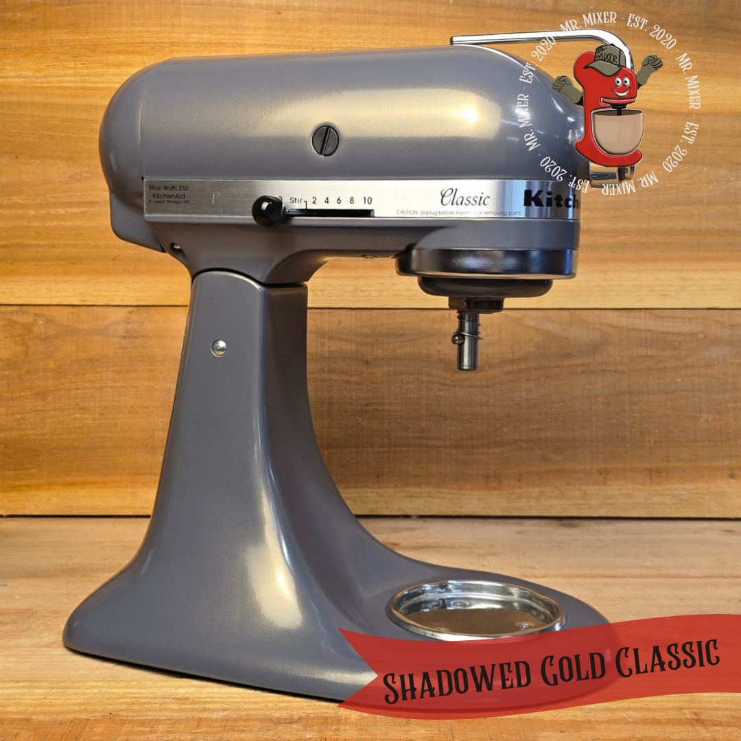 Mr. Mixer Upgraded KitchenAid Shadowed Gold Classic With Coated Attachments