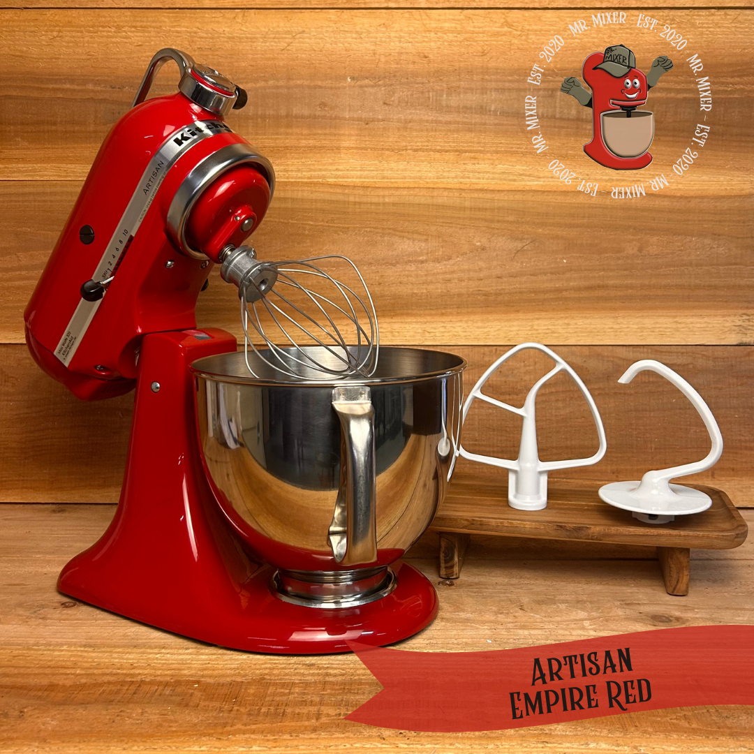 Mr. Mixer Upgraded KitchenAid Artisan (KSM150PSER) 5 Quart Empire Red With Coated Attachments #224