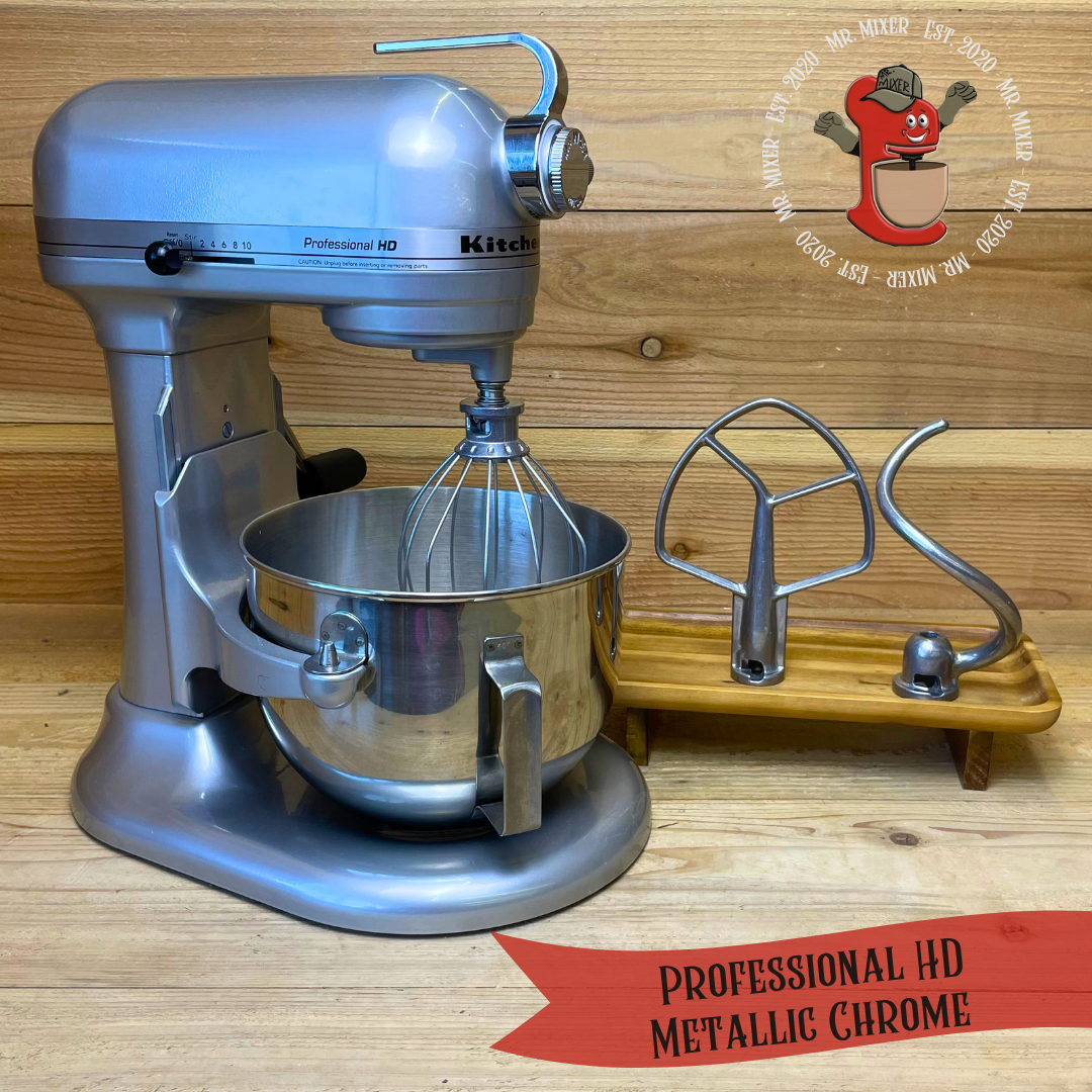 Mr. Mixer Upgraded KitchenAid Professional HD (KG25H0XMC) 5 Quart Metallic Chrome With Attachments #738