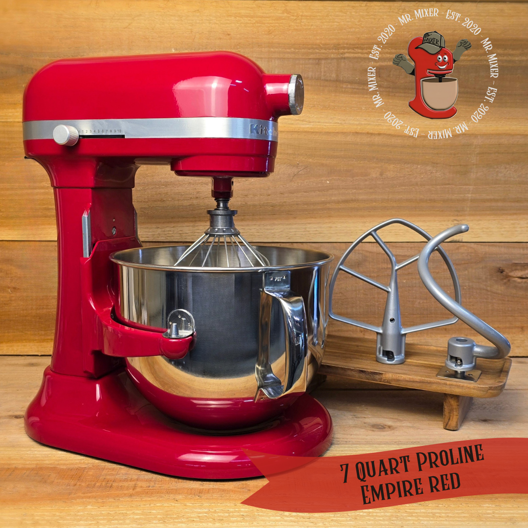 Mr. Mixer Upgraded KitchenAid 7 Quart Proline 1.3HP DC Conversion Empire Red with Attachments #604