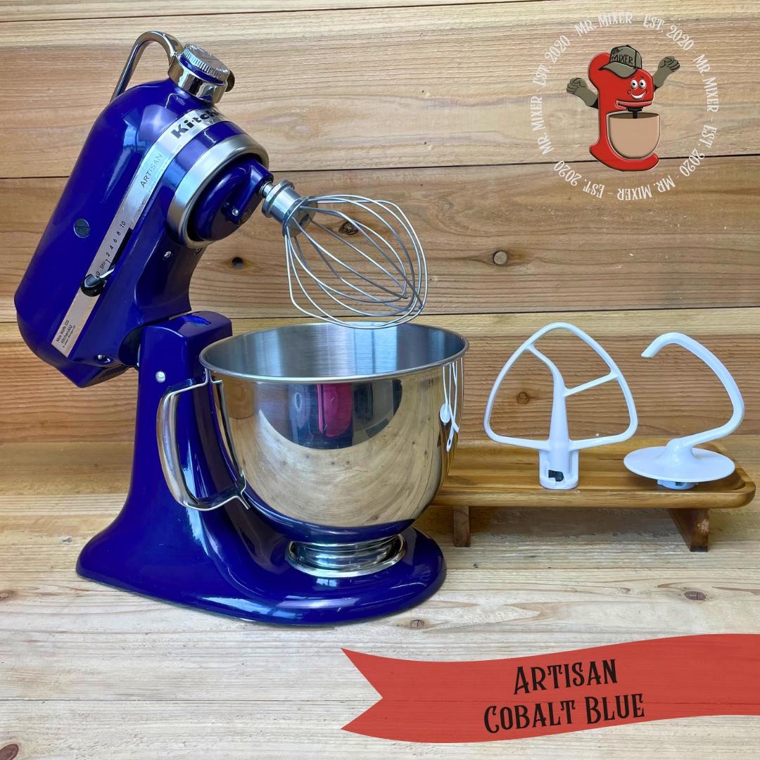Mr. Mixer Upgraded KitchenAid Artisan (KSM150PSBU1) 5 Quart Cobalt Blue With Coated Attachments #706