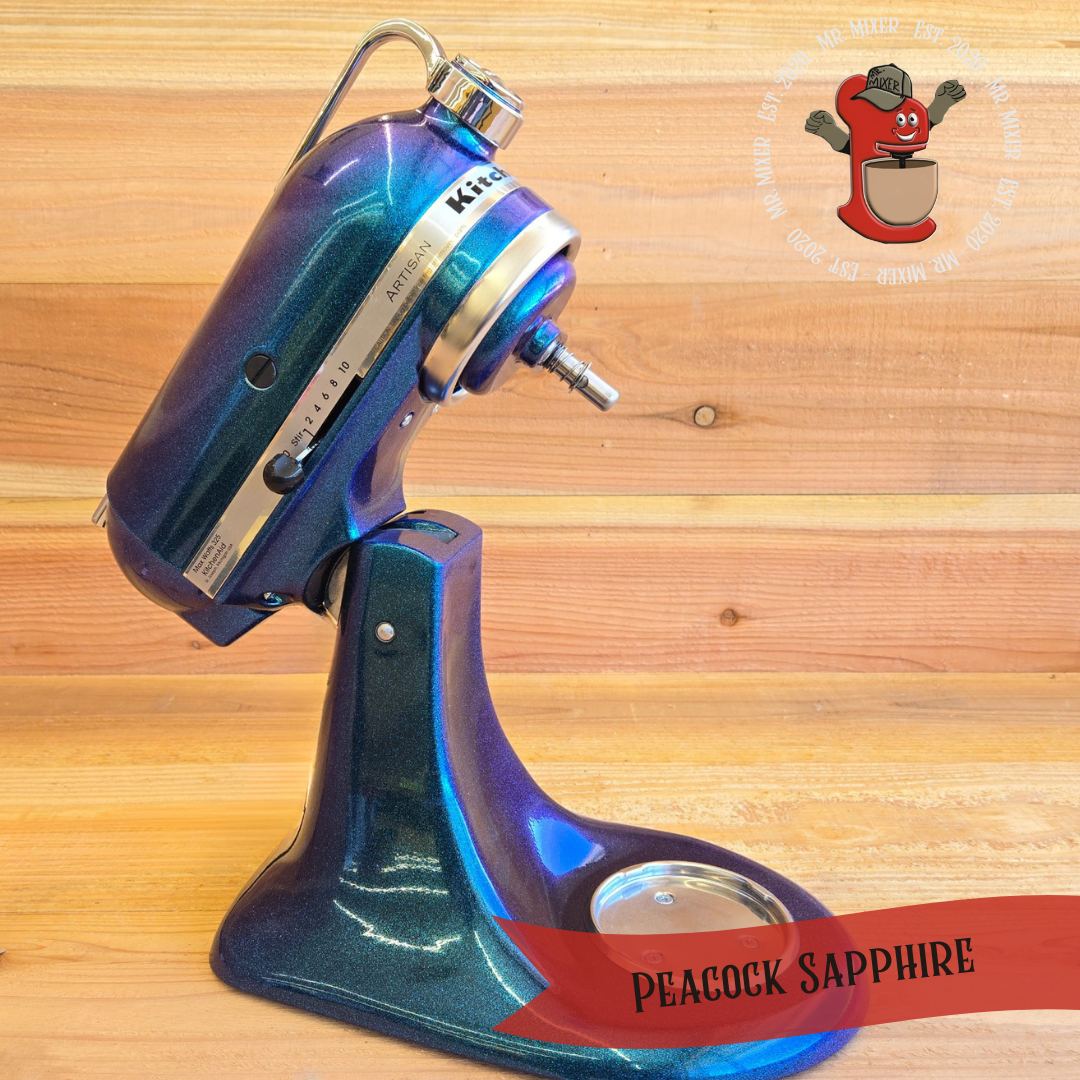 Mr. Mixer Upgraded KitchenAid Peacock Sapphire With Coated Attachments