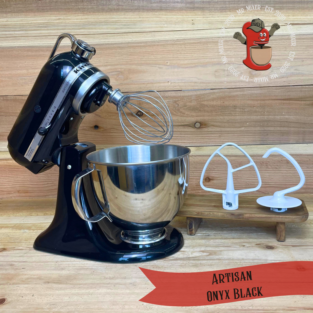 Mr. Mixer Upgraded KitchenAid Artisan (KSM150PSOB) 5 Quart Onyx Black With Coated Attachments #662