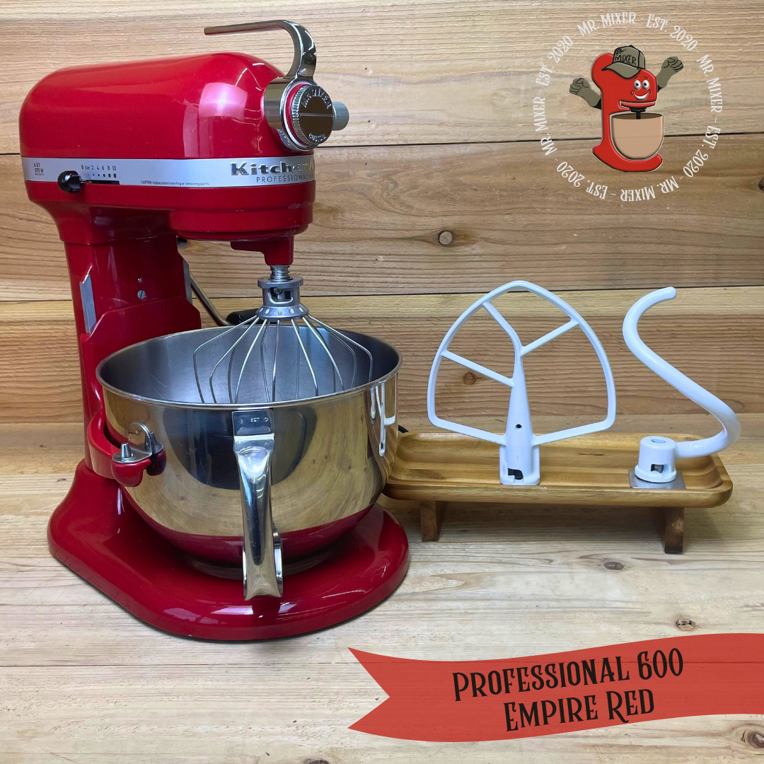 Mr. Mixer Upgraded KitchenAid Professional 600 (KP26M1XER) 6 Quart Empire Red With Coated Attachments #763