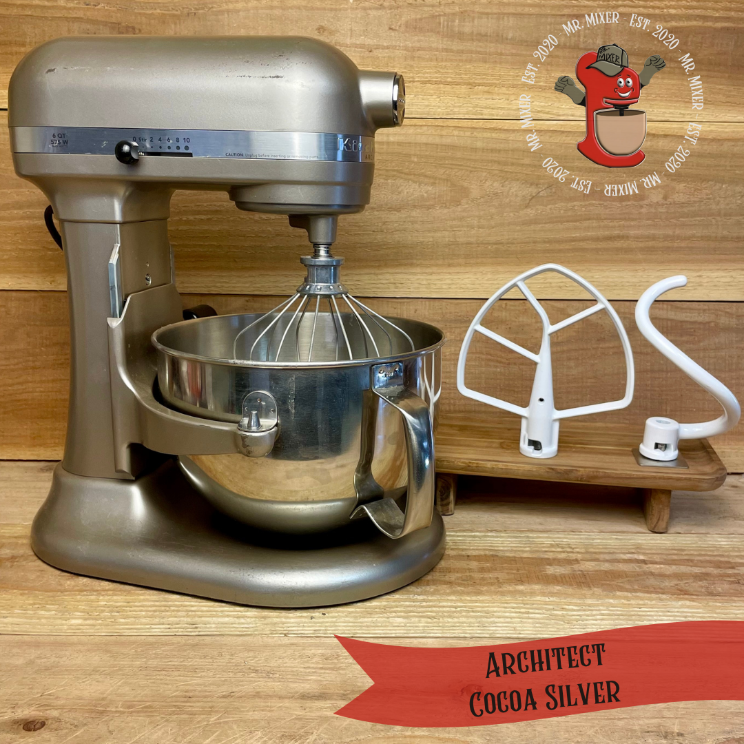 Mr. Mixer Upgraded KitchenAid Architect (KP26M1XACS) 6 Quart Cocoa Silver With Coated Attachments #565