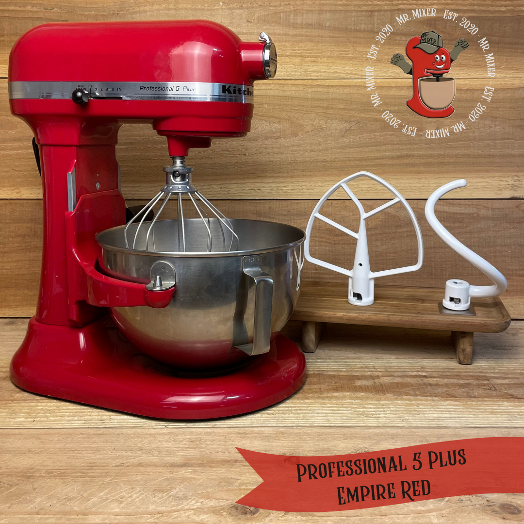 Mr. Mixer Upgraded KitchenAid Professional 5 Plus (KV25G0XER) 5 Quart Empire Red With Coated Attachments #567