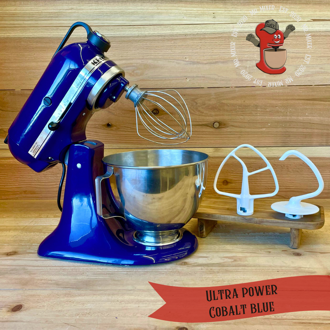 Mr. Mixer Upgraded KitchenAid Ultra Power (KSM90BU) 4.5 Quart Cobalt Blue With Coated Attachments #628