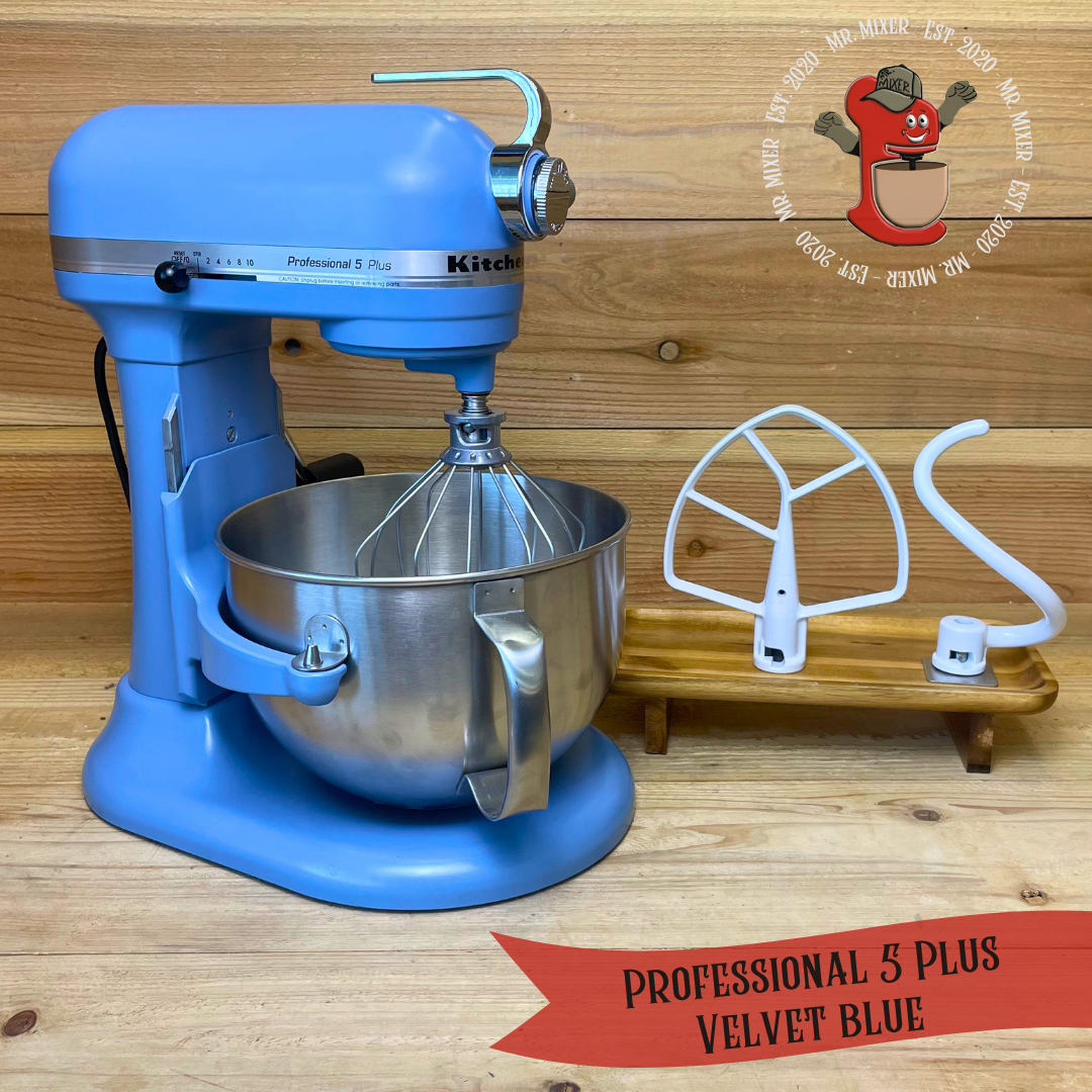 Mr. Mixer Upgraded KitchenAid Professional 5 Plus (KP25M0XVB) 6 Quart Velvet Blue With Coated Attachments #734
