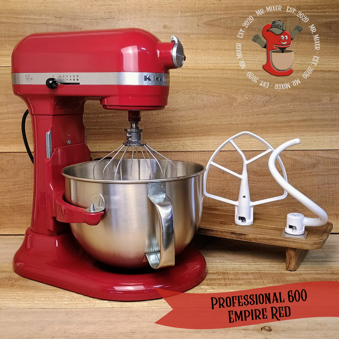 Mr. Mixer Upgraded KitchenAid Professional (KP26M9DCER) 6 Quart Empire Red With Coated Attachments #297