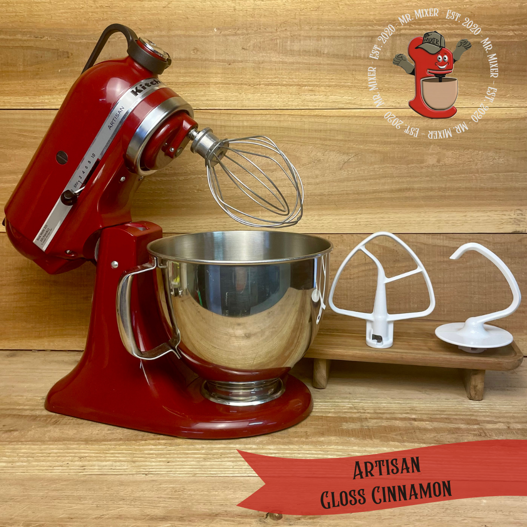 Mr. Mixer Upgraded KitchenAid Artisan (KSM150PSGC0) 5 Quart Gloss Cinnamon With Coated Attachments #598