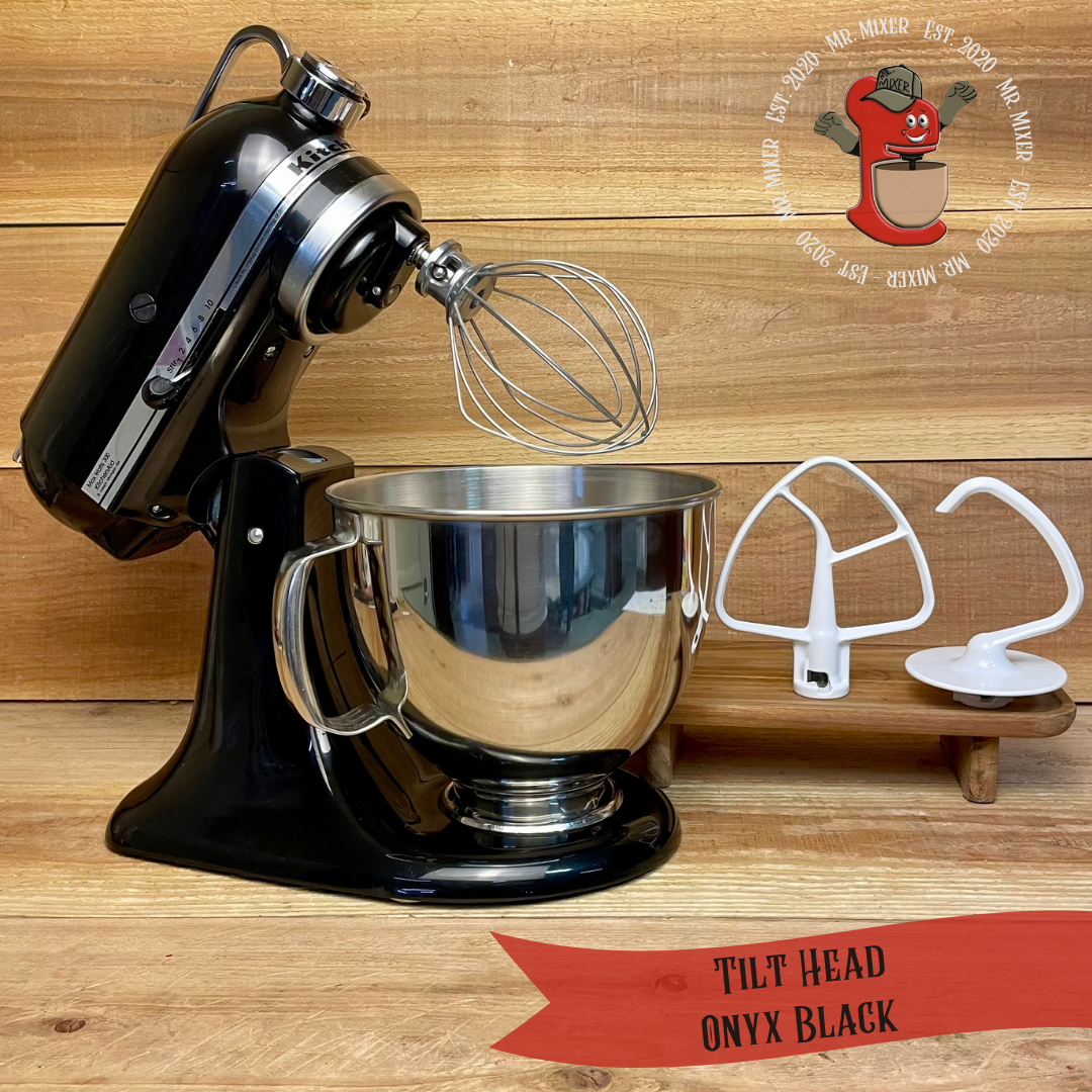 Mr. Mixer Upgraded KitchenAid Tilt Head (KSM85PBOB0) 5 Quart Onyx Black With Coated Attachments #529