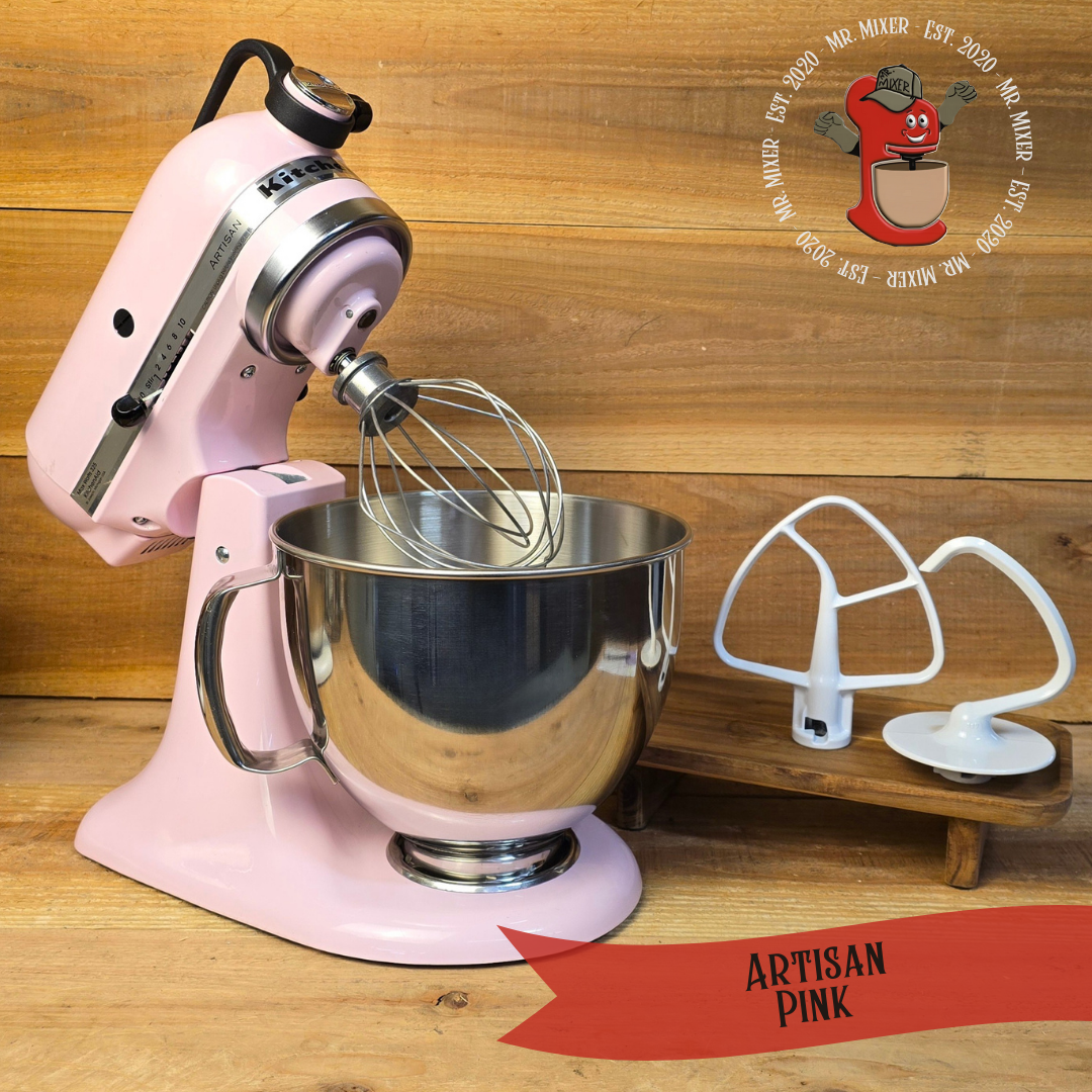 Mr. Mixer Upgraded KitchenAid Artisan (KSM150PSPK) 5 Quart Pink with Coated Attachments #355