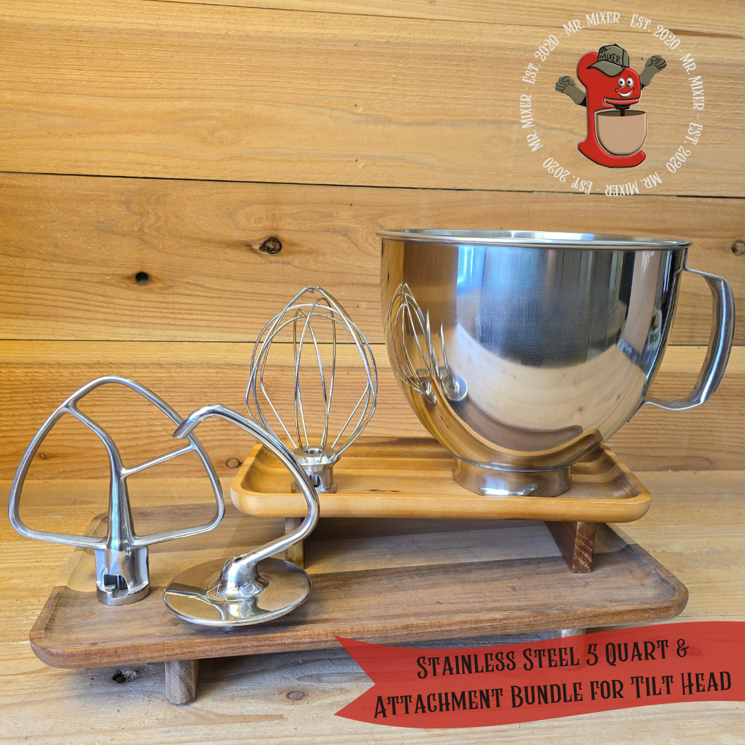 Stainless Steel 5 Qt Bowl & Attachment Bundle for Tilt Head