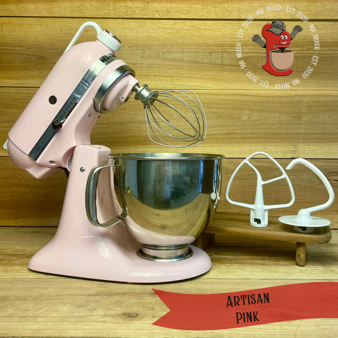 Mr. Mixer Upgraded KitchenAid Artisan (KSM150PSPK) 5 Quart Pink With Coated Attachments #495