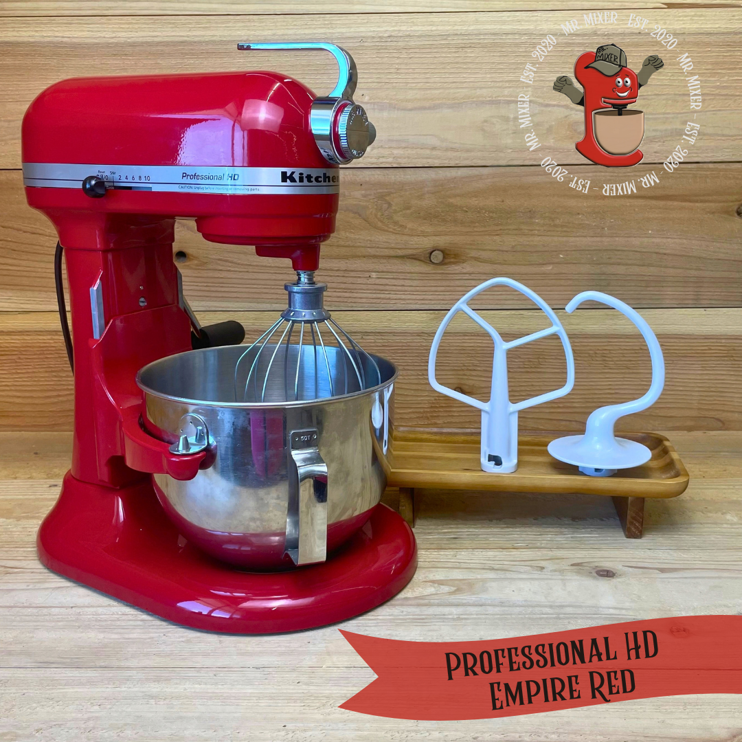 Mr. Mixer Upgraded KitchenAid Professional HD (KG25H0XER) 5 Quart Empire Red With Coated Attachments #758