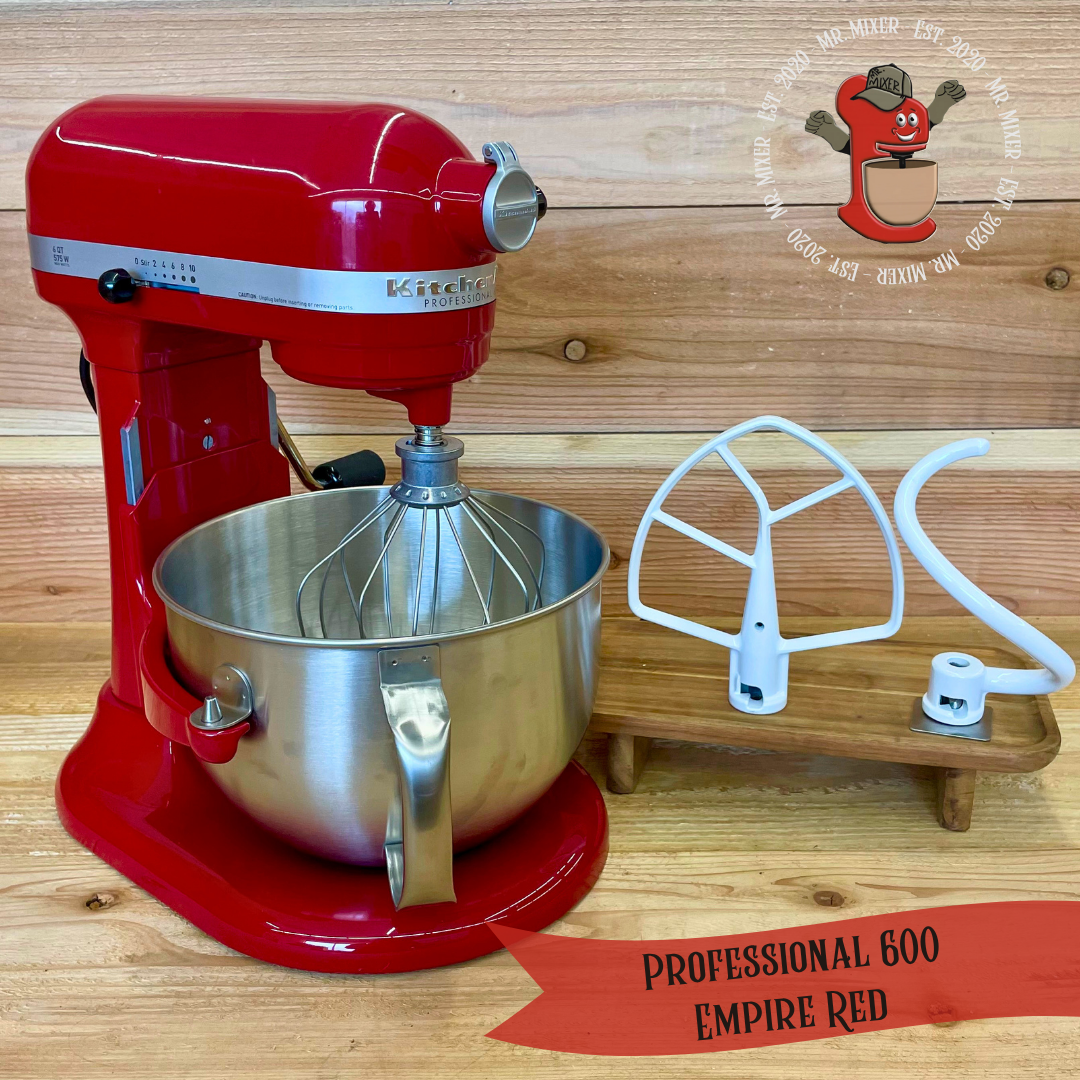 Mr. Mixer Upgraded KitchenAid Professional 600 (KF26M1XER) 6 Quart Empire Red With Coated Attachments #616