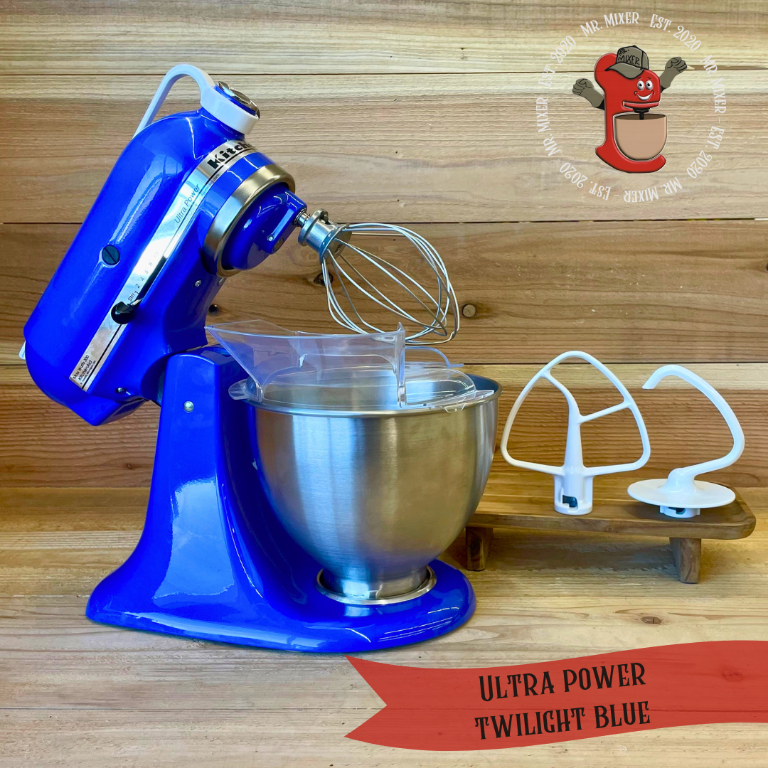 Mr. Mixer Upgraded KitchenAid Ultra Power (KSM95TB) 4.5 Quart Twilight Blue With Coated Attachments & Pouring Shield #629