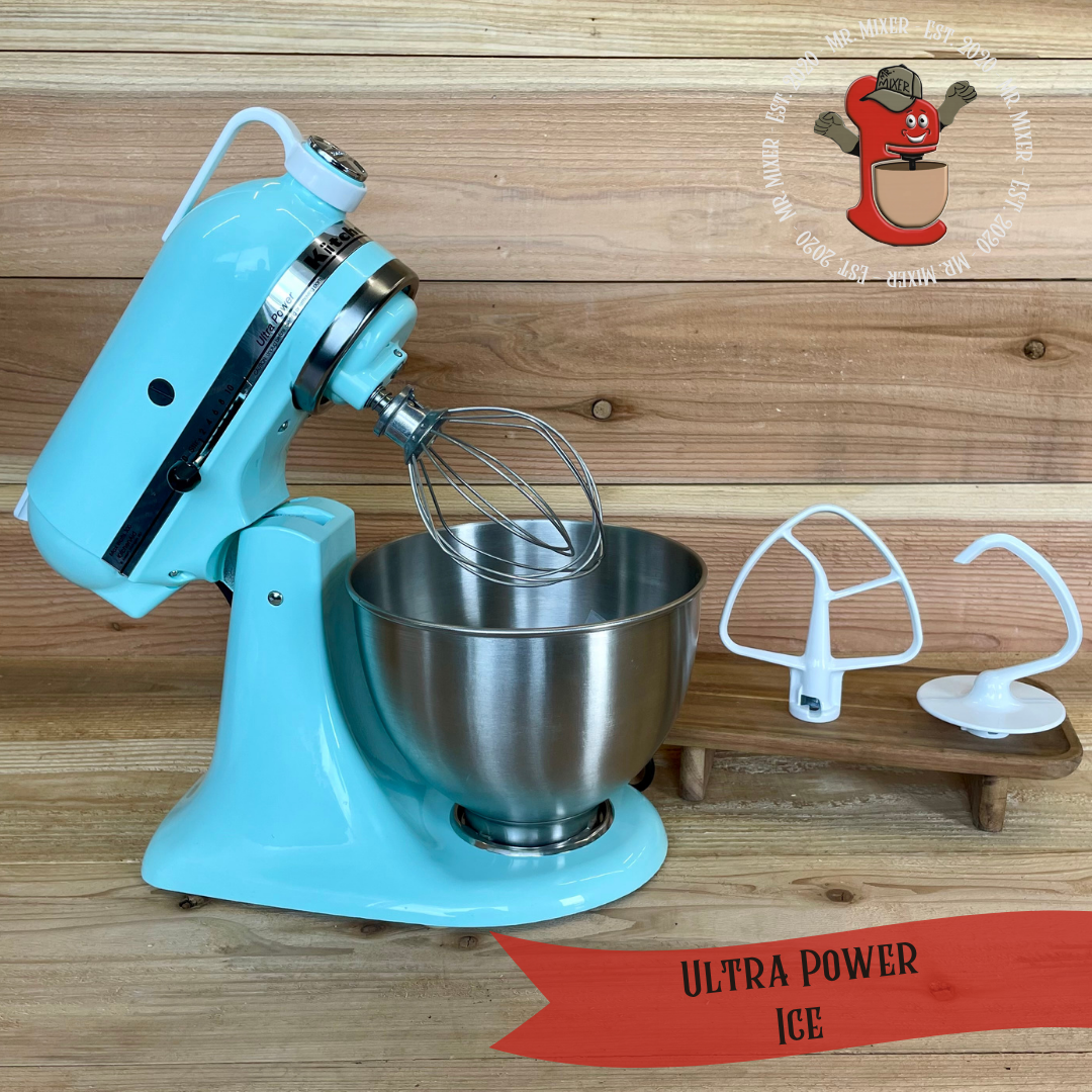 Mr. Mixer Upgraded KitchenAid Ultra Power (KSM95IC) 4.5 Quart Ice with Coated Attachments #605