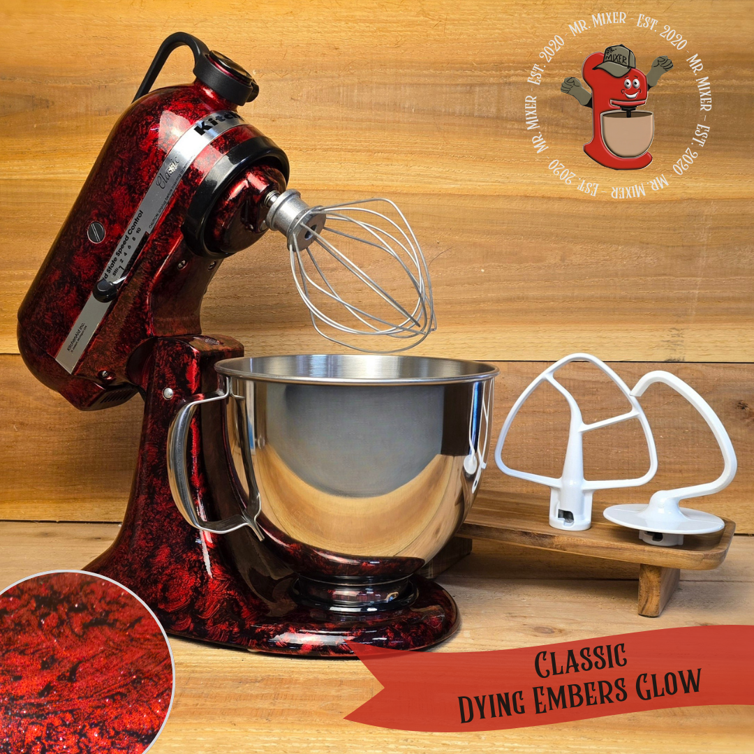 Mr. Mixer Upgraded KitchenAid Classic 5 Quart Dying Embers Glow with Coated Attachments #170