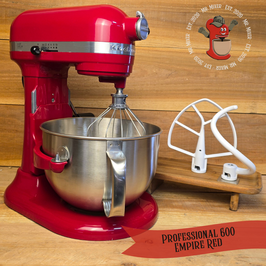 Mr. Mixer Upgraded KitchenAid Professional 600 6 Quart Empire Red with Coated Attachments #419