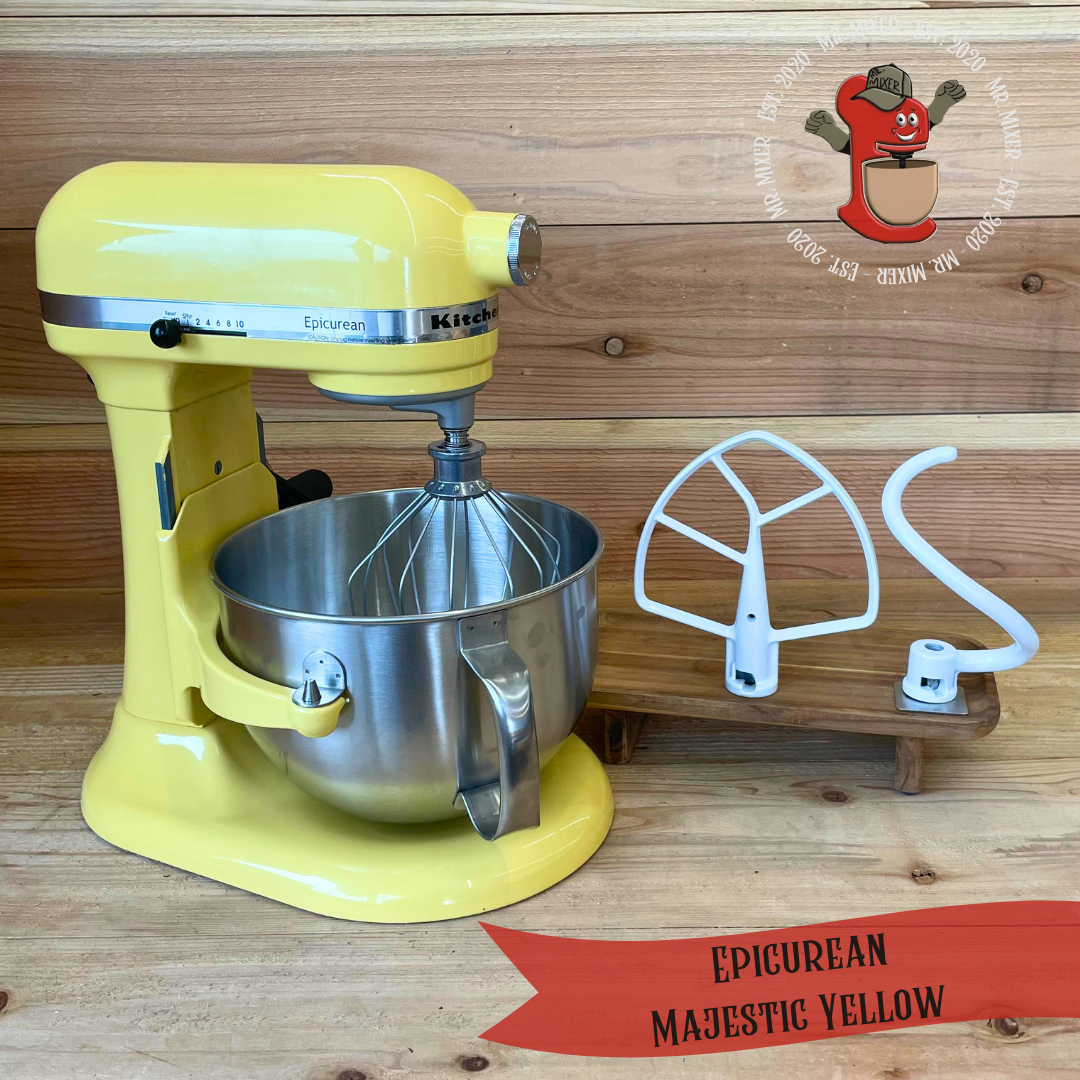 Mr. Mixer Upgraded KitchenAid Epicurean 6 Quart Majestic Yellow With Coated Attachments #648