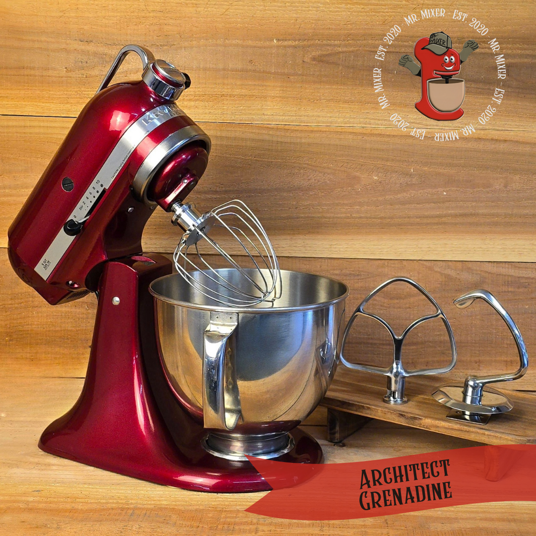 Mr. Mixer Upgraded KitchenAid Architect (KSM150APSGD) 5 Quart Grenadine with Stainless Steel Attachments #65