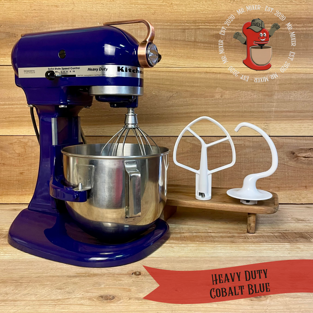 Mr. Mixer Upgraded KitchenAid Heavy Duty (KSM5BBU) 5 Quart Cobalt Blue With Coated Attachments #468