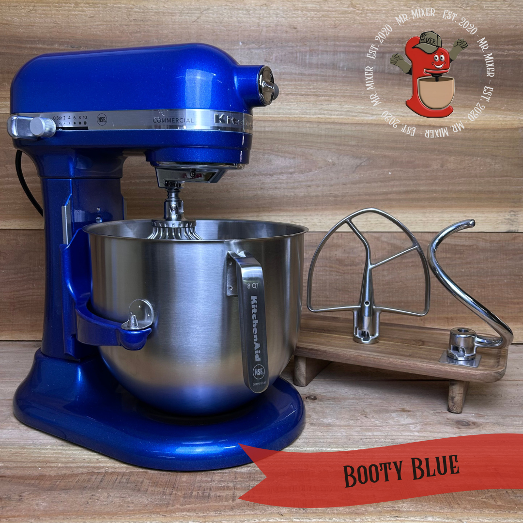Mr. Mixer Upgraded KitchenAid Booty Blue With Coated Attachments