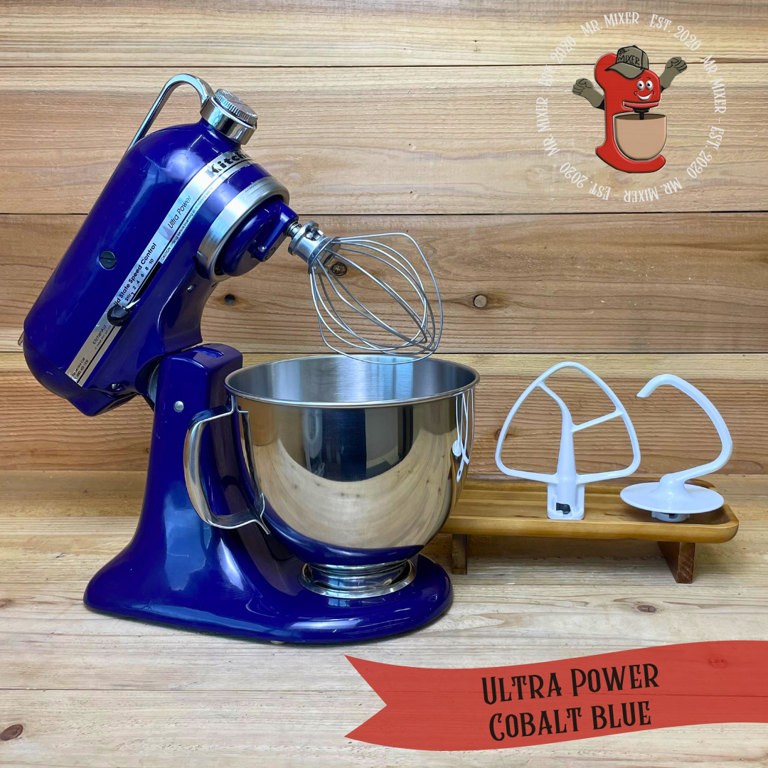 Mr. Mixer Upgraded KitchenAid Ultra Power (KSM90BU) 5 Quart Cobalt Blue With Coated Attachments #712