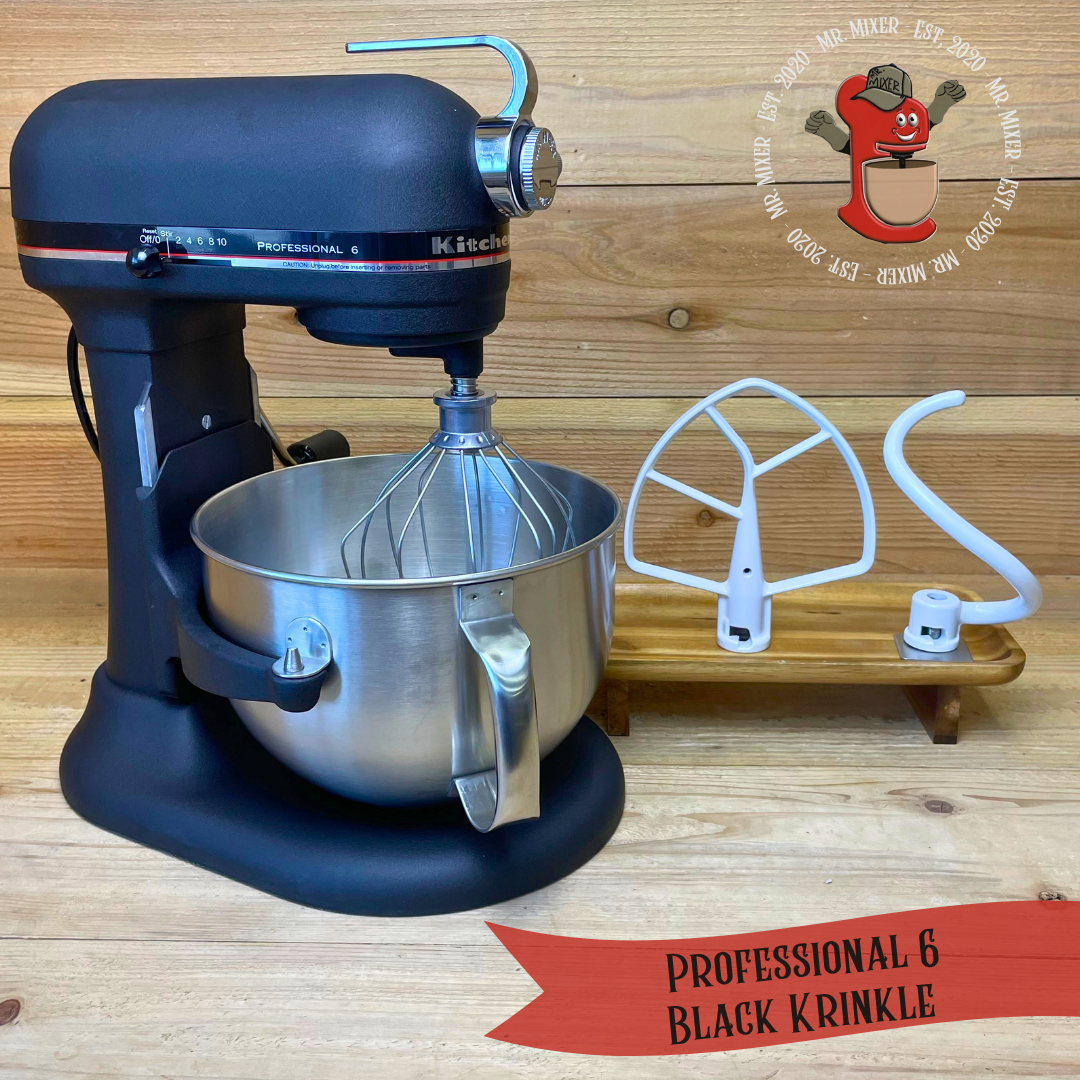 Mr. Mixer Upgraded KitchenAid Professional 6 (RKP2671XBK) 6 Quart Black Krinkle With Coated Attachments #747