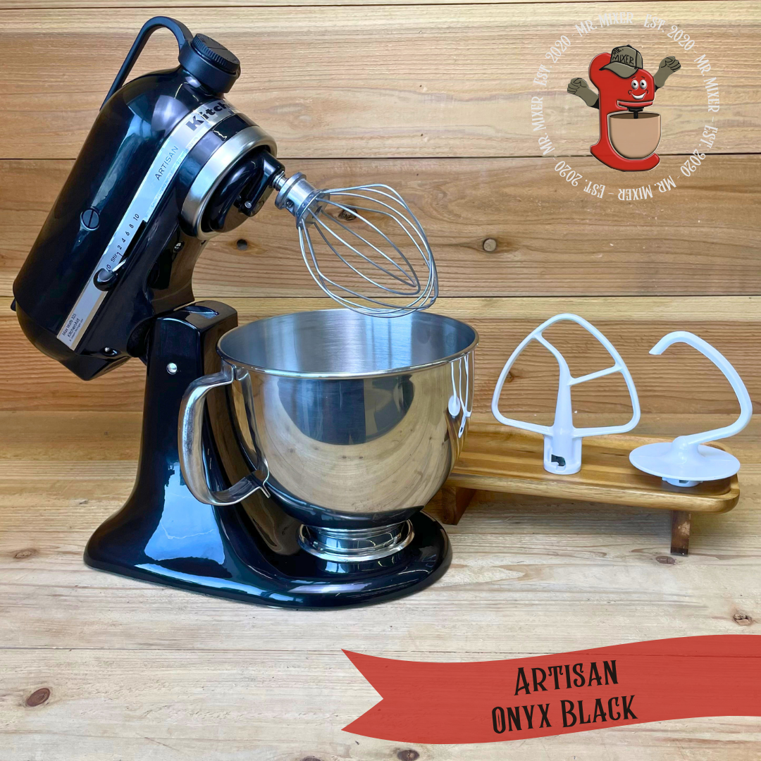 Mr. Mixer Upgraded KitchenAid Artisan (KSM150PSOB) 5 Quart Onyx Black With Coated Attachments #710