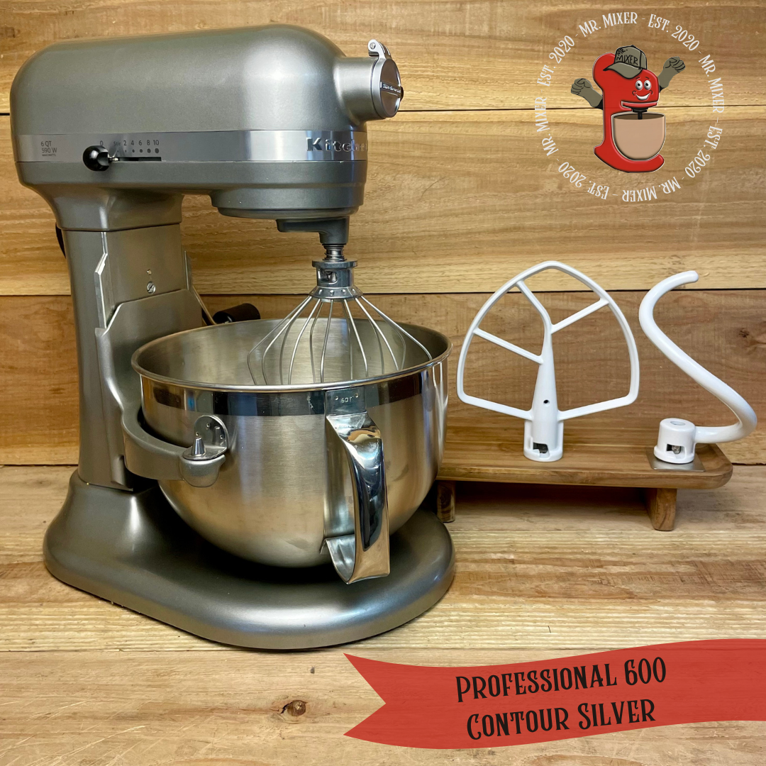 Mr. Mixer Upgraded KitchenAid Professional 600 (KP26M9PCCU) 6 Quart Contour Silver With Coated Attachments #526