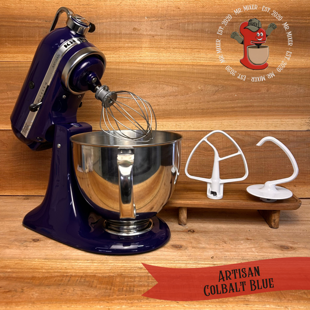 Mr. Mixer Upgraded KitchenAid Artisan (KSM150PSBU) 5 Quart Cobalt Blue With Coated Attachments #239