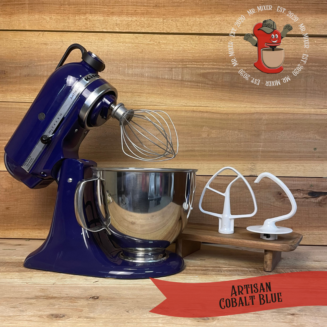 Mr. Mixer Upgraded KitchenAid Artisan (KSM150PSBU) 5 Quart Cobalt Blue With Coated Attachments #449