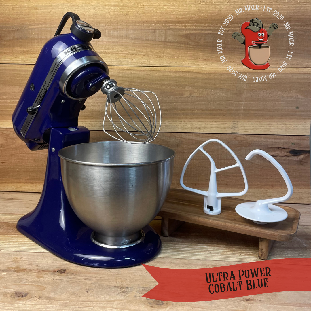 Mr. Mixer Upgraded KitchenAid Ultra Power (KSM90BU) 4.5 Quart Cobalt Blue With Coated Attachments #440