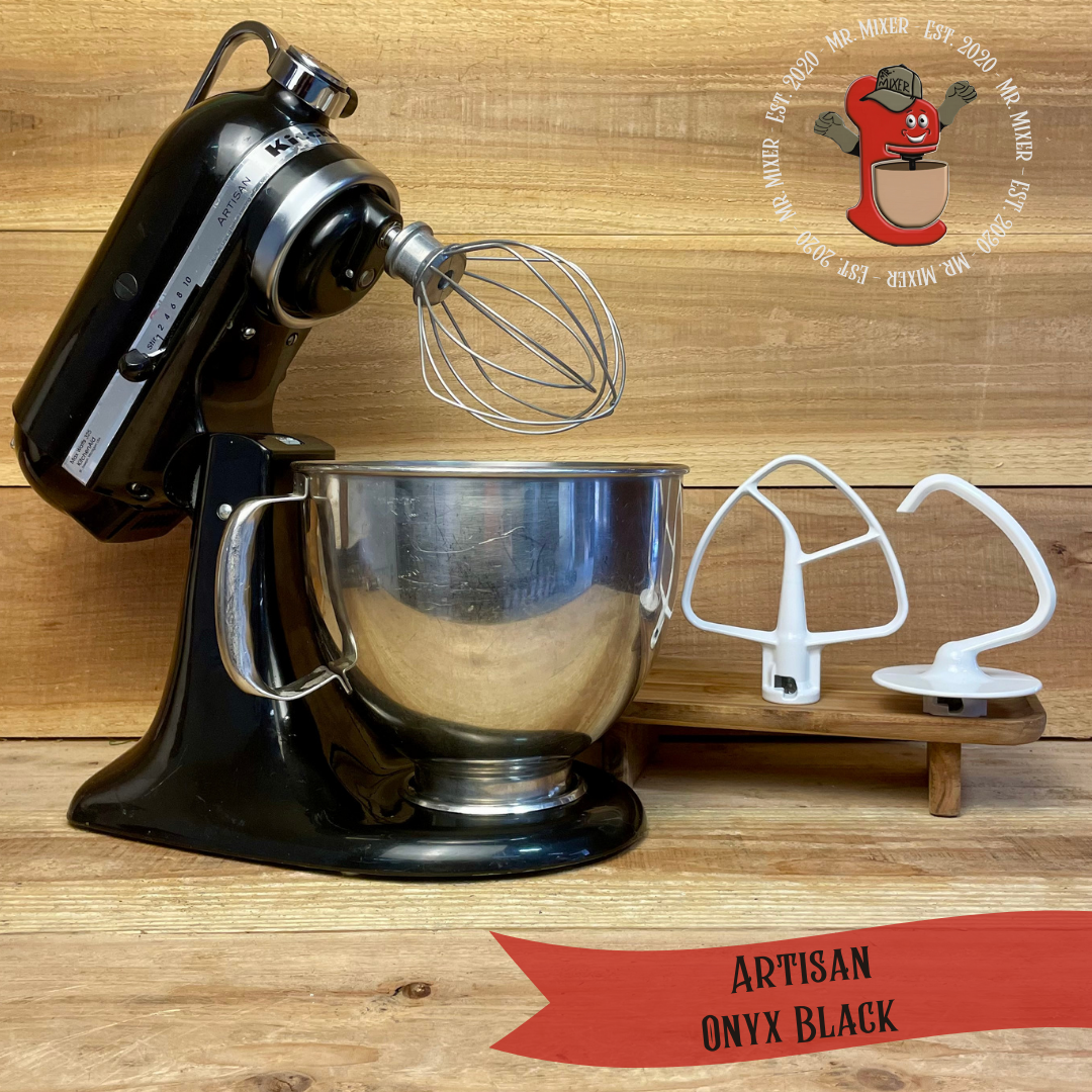 Mr. Mixer Upgraded KitchenAid Artisan (KSM150PSOB) 5 Quart Onyx Black With Coated Attachments #510