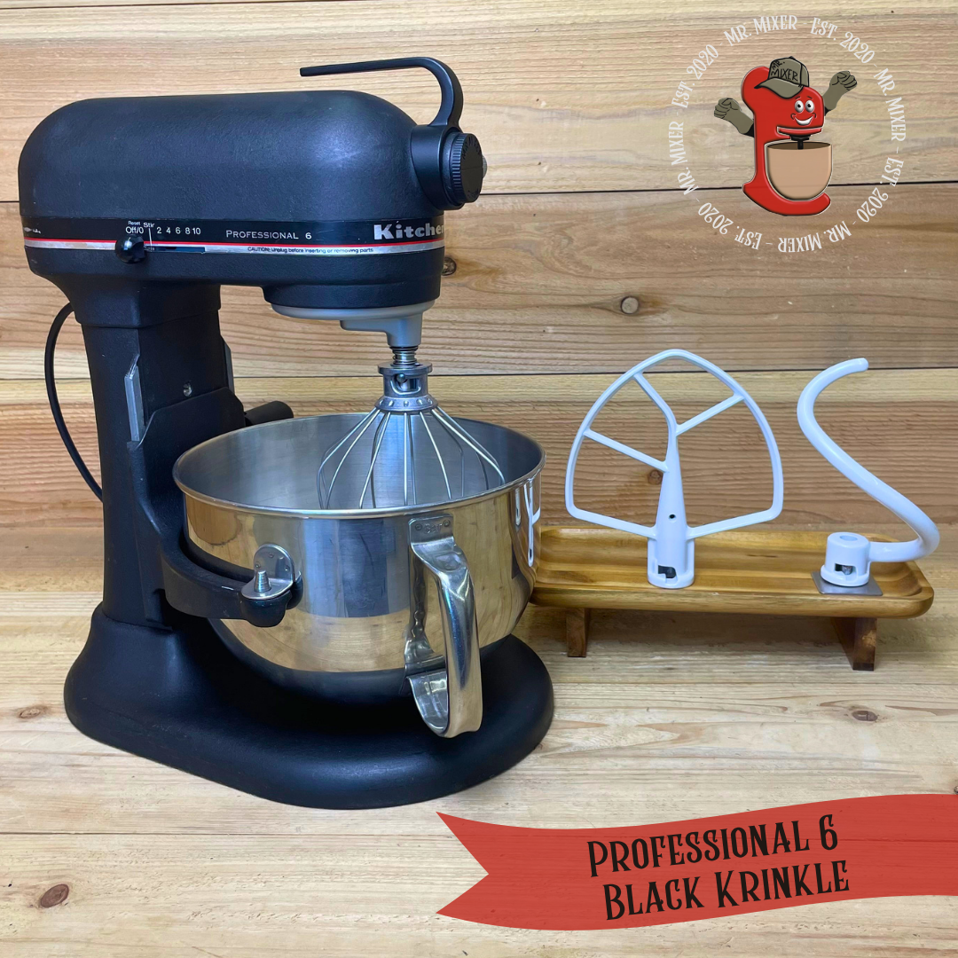 Mr. Mixer Upgraded KitchenAid Professional 6 (KP2671XBK) 6 Quart Black Krinkle With Coated Attachments #769