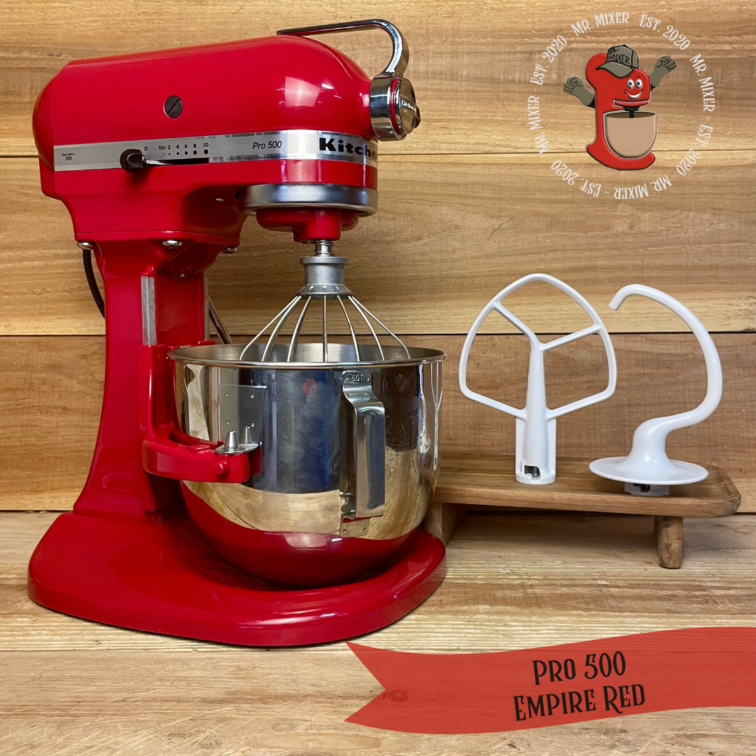 Mr. Mixer Upgraded KitchenAid Pro 500 (KSM500PSER) 5 Quart Empire Red With Coated Attachments #490