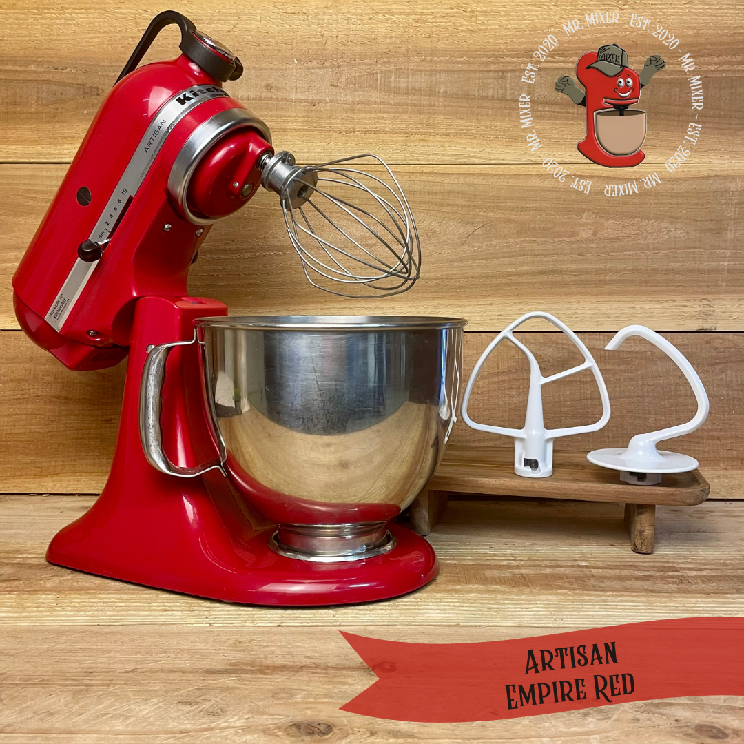 Mr. Mixer Upgraded KitchenAid Artisan (KSM150PSER) 5 Quart Empire Red With Coated Attachments #486