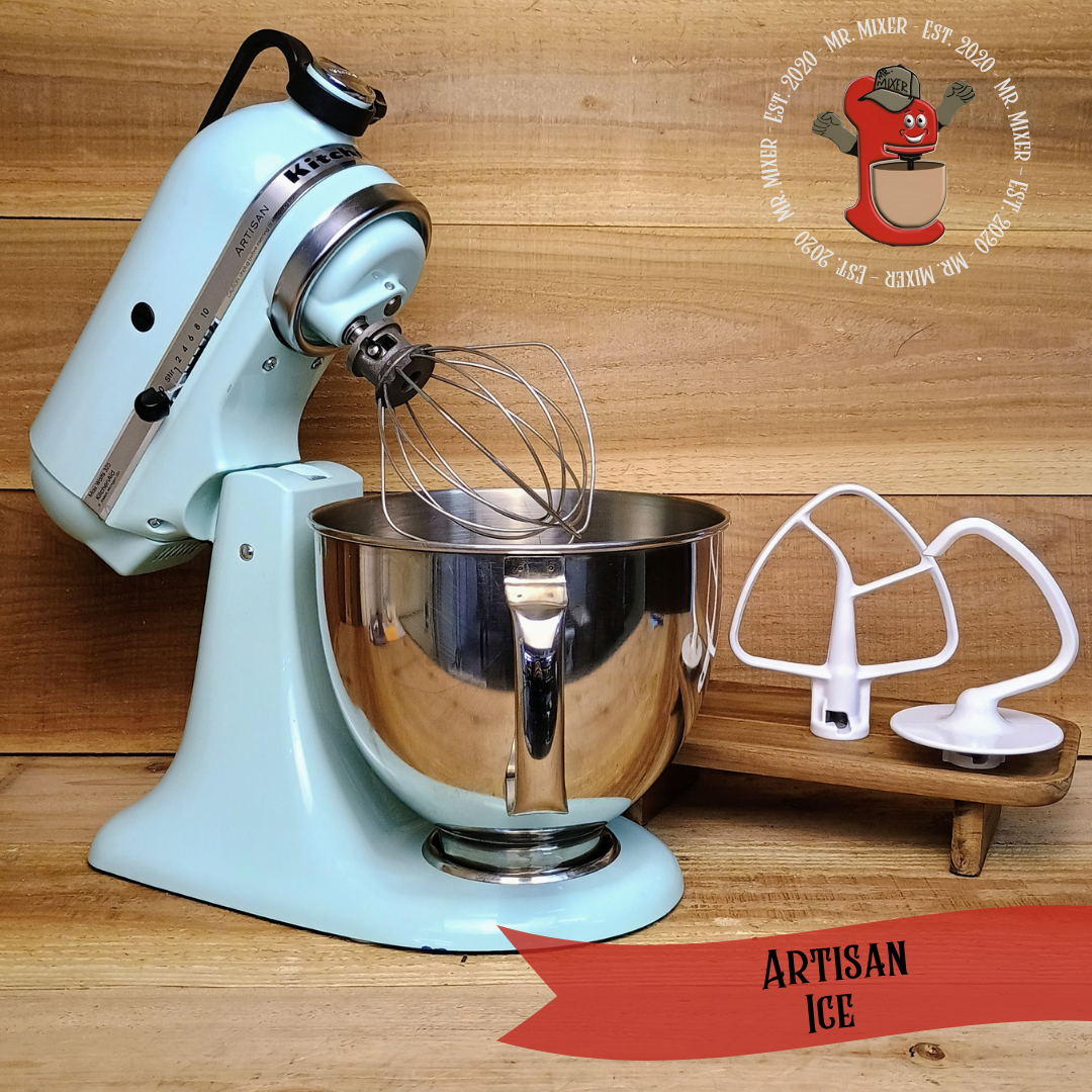 Mr. Mixer Upgraded KitchenAid Artisan (KSM150PSIC) 5 Quart Ice With Coated Attachments #306