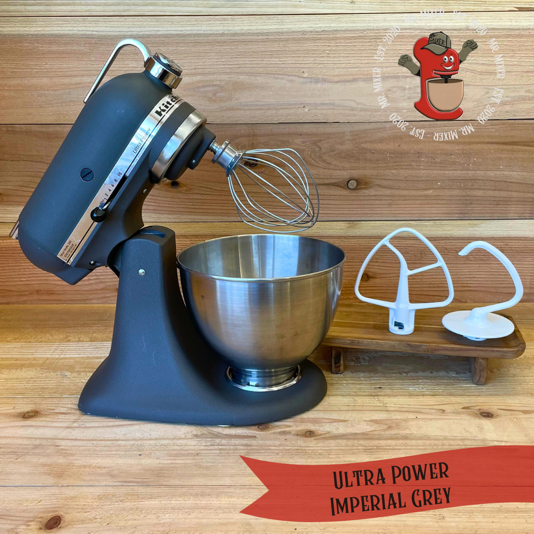 Mr. Mixer Upgraded KitchenAid Ultra Power (KSM95GR) 4.5 Quart Imperial Grey With Coated Attachments #636