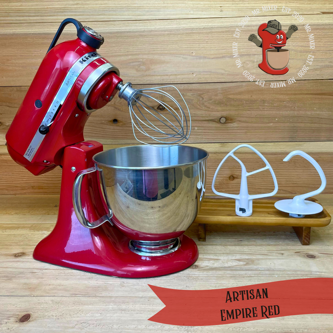 Mr. Mixer Upgraded KitchenAid Artisan (KSM150PSER) 5 Quart Empire Red With Coated Attachments #691