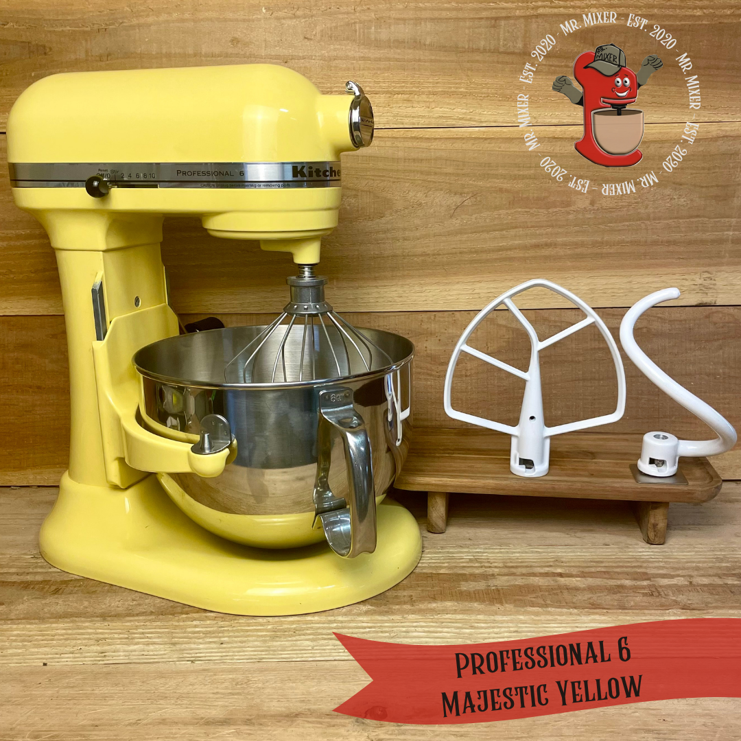 Mr. Mixer Upgraded KitchenAid Professional 6 (KP2671XMY) 6 Quart Majestic Yellow With Coated Attachments #602