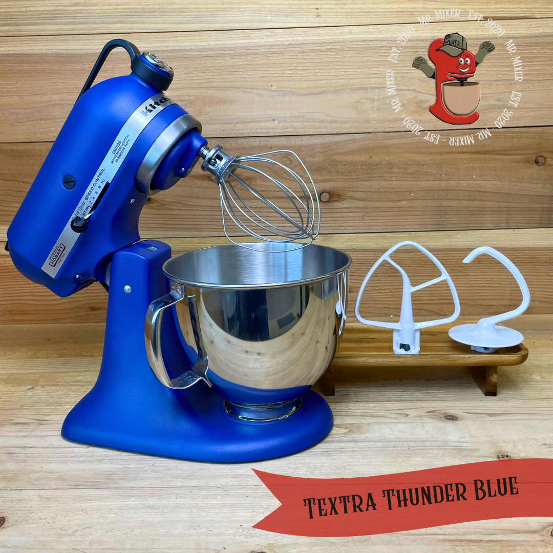 Mr. Mixer Upgraded KitchenAid Textra Thunder Blue With Coated Attachments