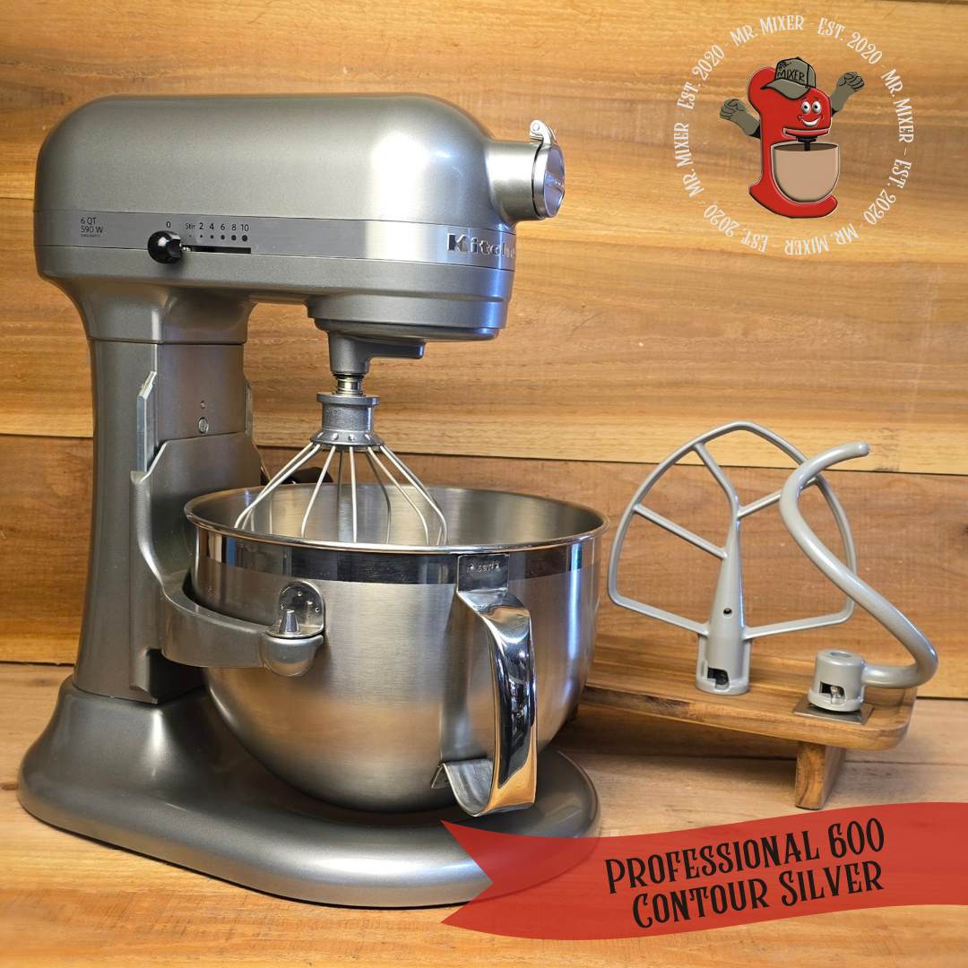Mr. Mixer Upgraded KitchenAid Professional 600 (KP26M9XCCU) 6 Quart Contour Silver with Attachments #180