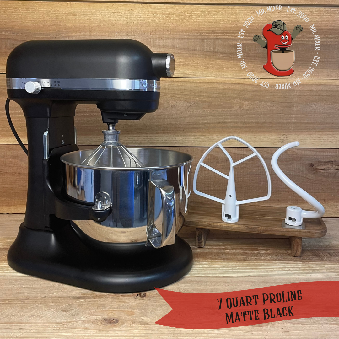 Mr. Mixer Upgraded KitchenAid 7 Qt & 8 Qt Proline 1.3HP DC Conversion Matte Black with Attachments