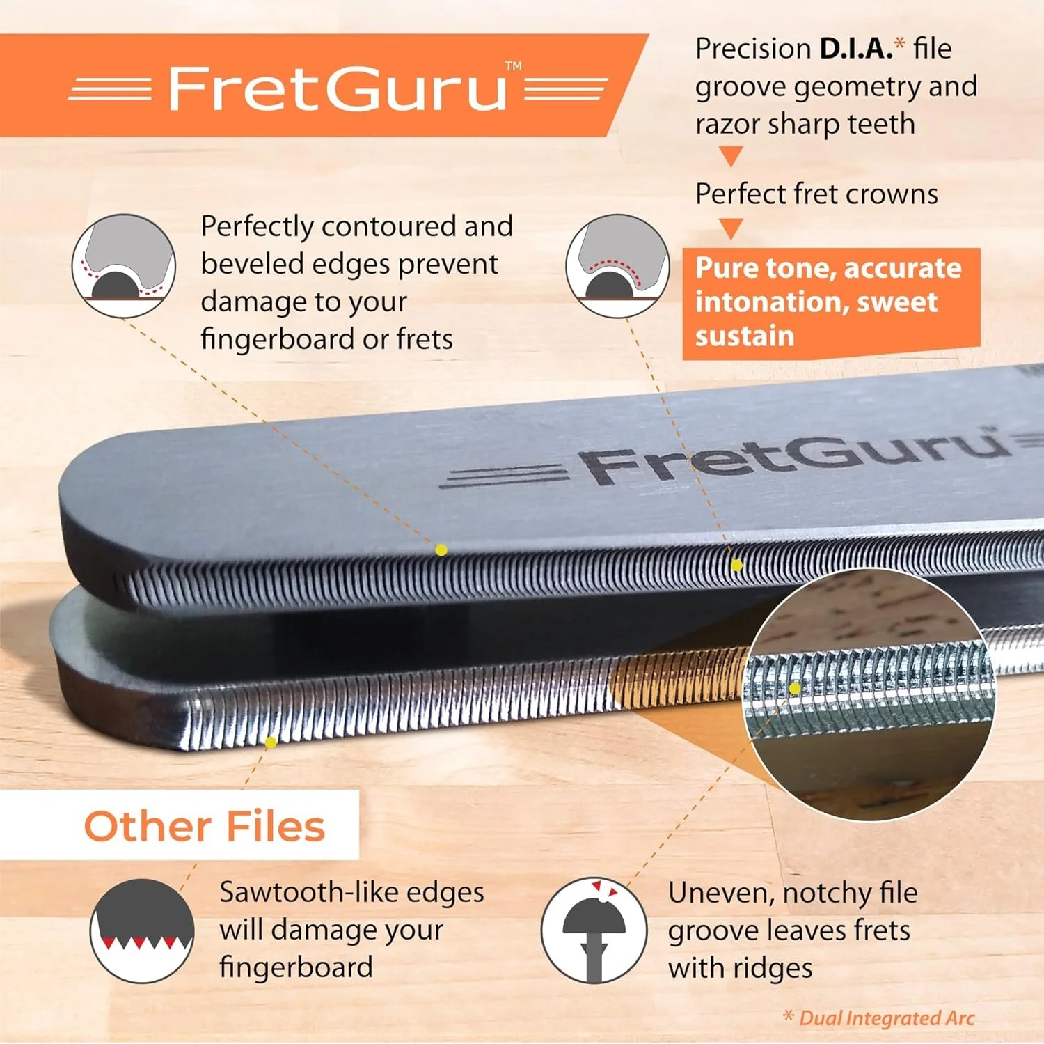 Concave File Why the FretGuru Dagger 2.0 Guitar Fret Crowning Files Outclass the ...